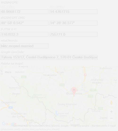 GPS náhled